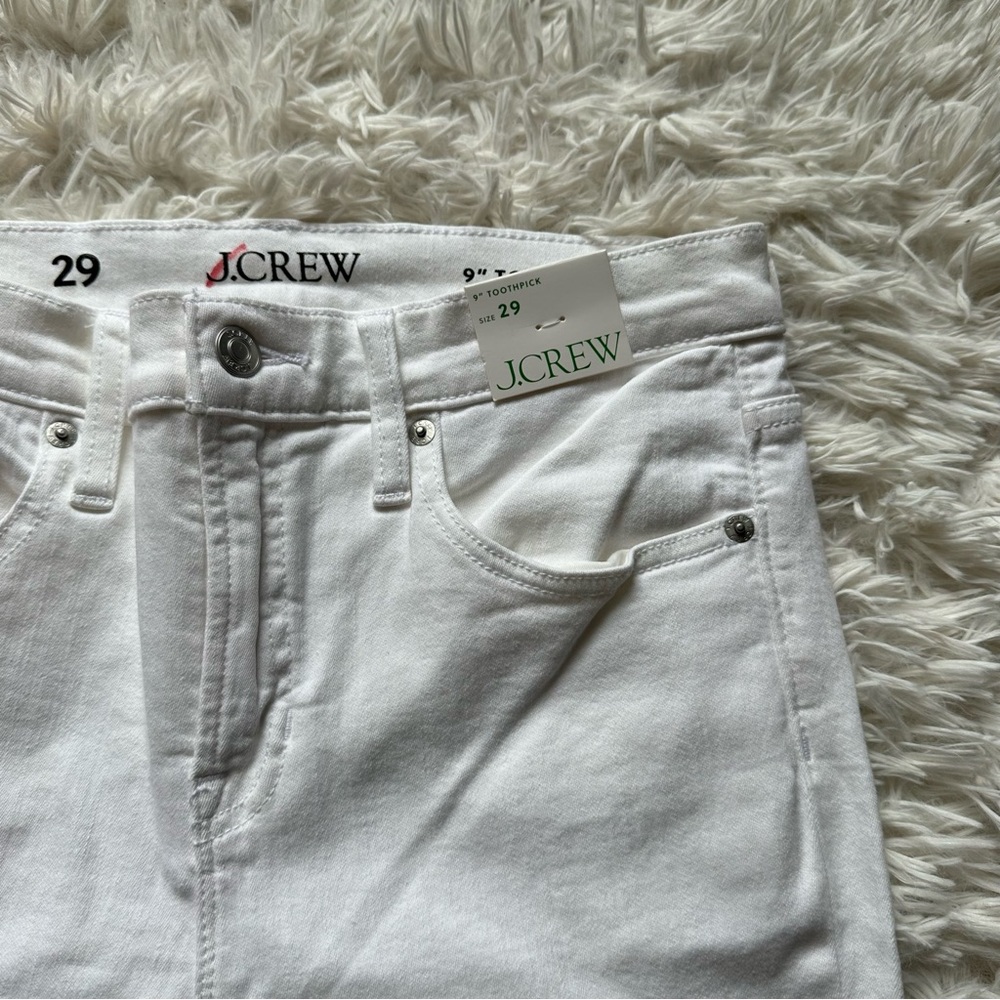 Jcrew 9" Toothpick Jean White New With Tags Size 29 and 31 Available - Picture 6 of 12